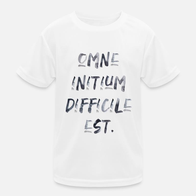 all beginning is difficult Latin quotation scripture Kids Functional T-Shirt