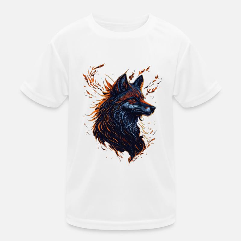 Wolf Kunstwerk Kinder Funktions-T-Shirt