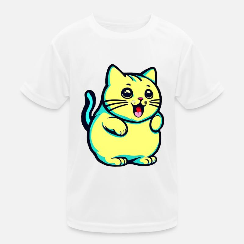 Chat jaune mignon T-shirt sport Enfant