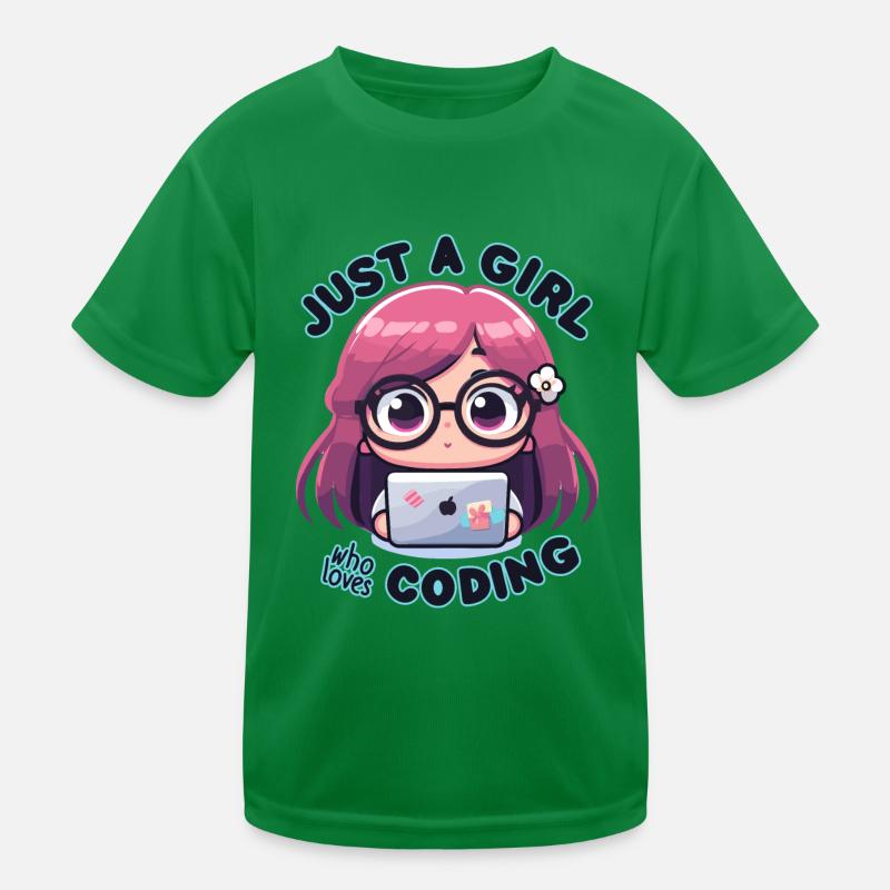 JUST A GIRL WHO LOVES CODING Kids Functional T-Shirt