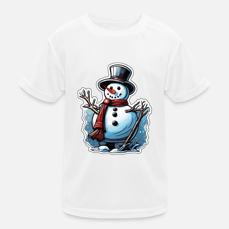 Schneemann / Winter / Schnee / Comic / kalt Kinder Funktions-T-Shirt