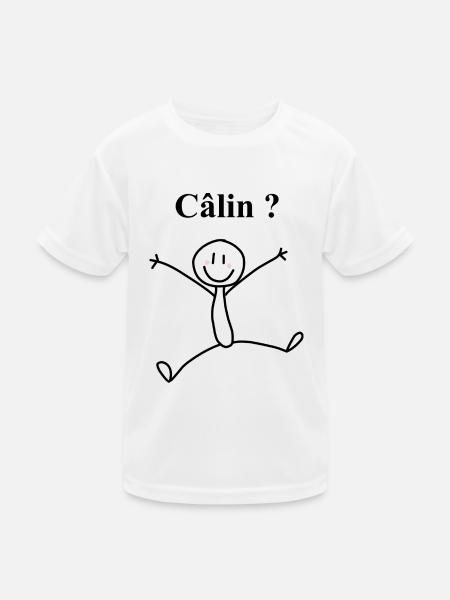 Fais moi un câlin - T-shirt sport Enfant - blanc - Devant