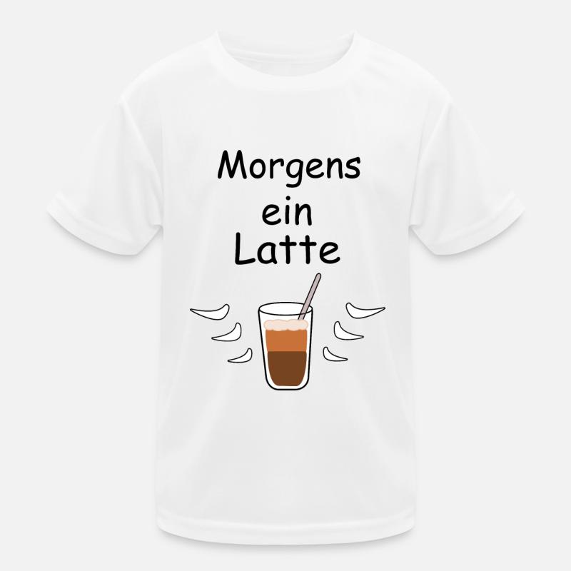 Morgens ein Latte Kinder Funktions-T-Shirt