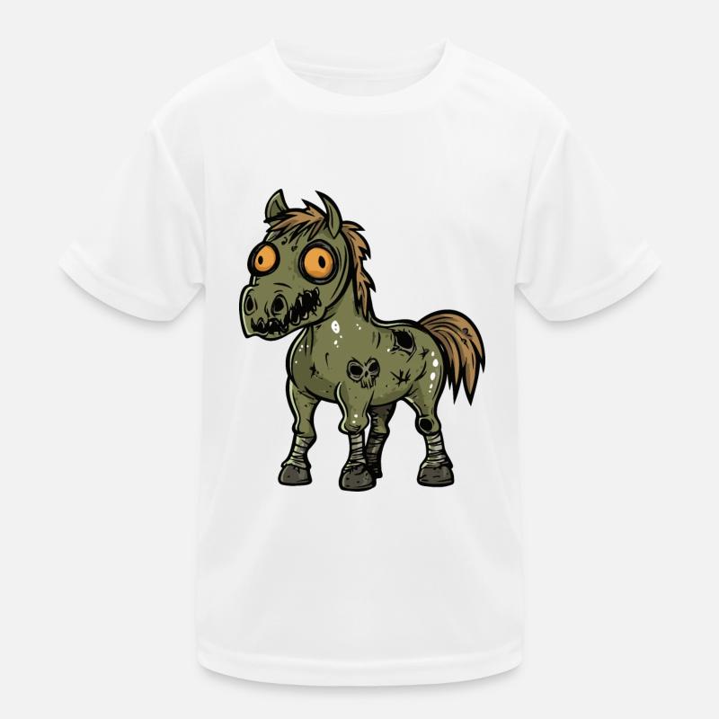 Cheval Halloween Bande dessinée Drôle T-shirt sport Enfant