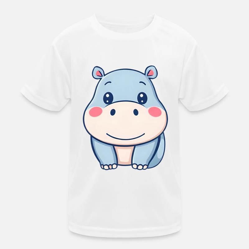 Niedliches verspieltes Nilpferd Kinder Funktions-T-Shirt