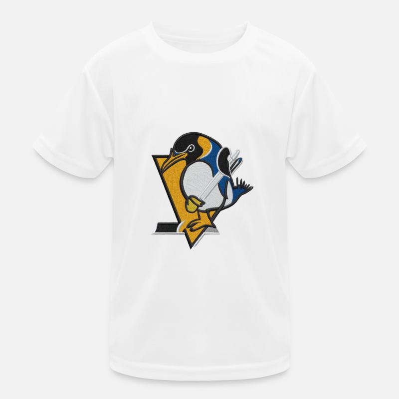 Penguin embroidered with thread Kids Functional T-Shirt