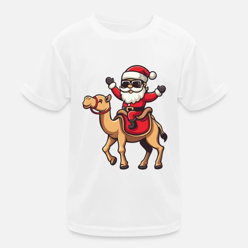 Kamel Weihnachtsmann Cartoon Kinder Funktions-T-Shirt