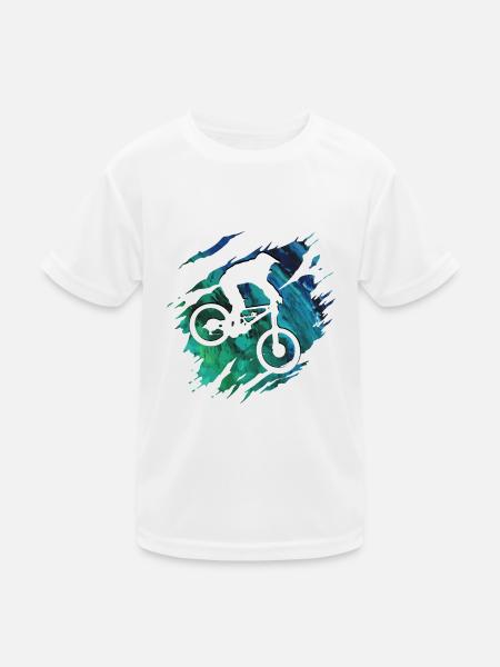 Mountainbike - Mountainbiker Downhill Geschenk - Kinder Funktions-T-Shirt - Weiß