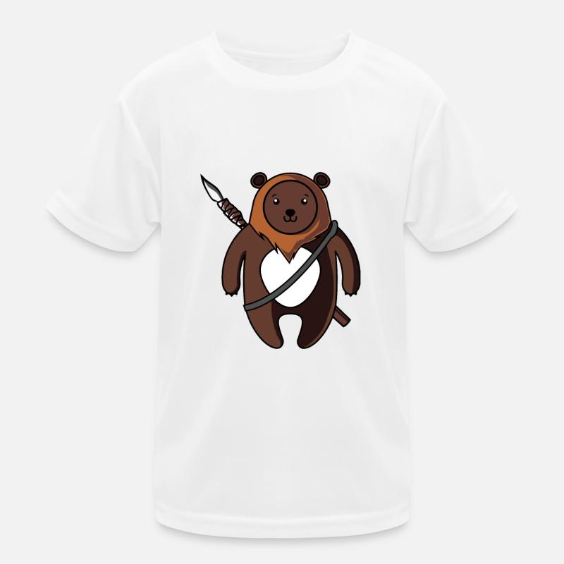 süßer Bär mit Speer Kinder Funktions-T-Shirt