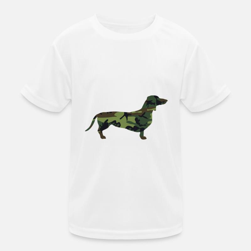 Camouflage Forest Dachshund (0067) Kids Functional T-Shirt