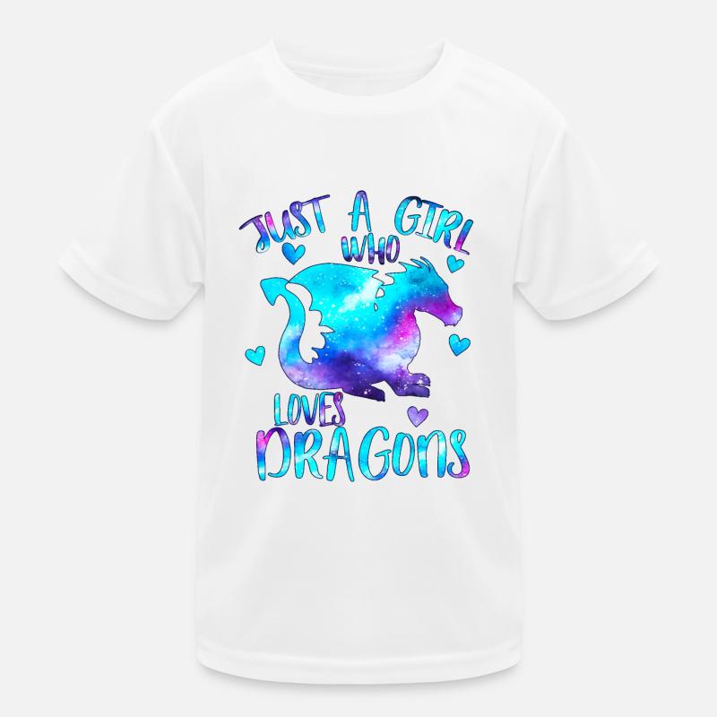 Nur ein Mädchen, das Drachen liebt Kinder Funktions-T-Shirt