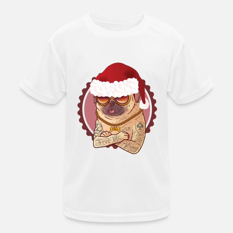 Mops Hund weihnachten Kinder Funktions-T-Shirt