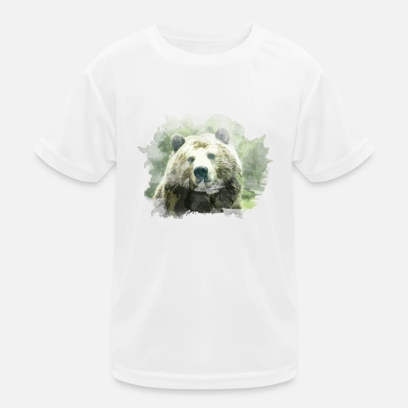 Bär - Kinder Funktions-T-Shirt - Weiß