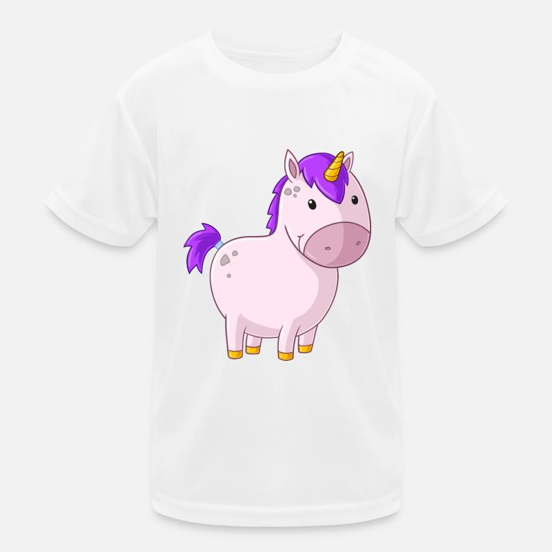 Dickes Comic Einhorn Kinder Funktions-T-Shirt