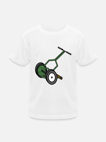 rasenmaeher lawn mower mowing machine4 - Kinder Funktions-T-Shirt - Weiß - Vorne