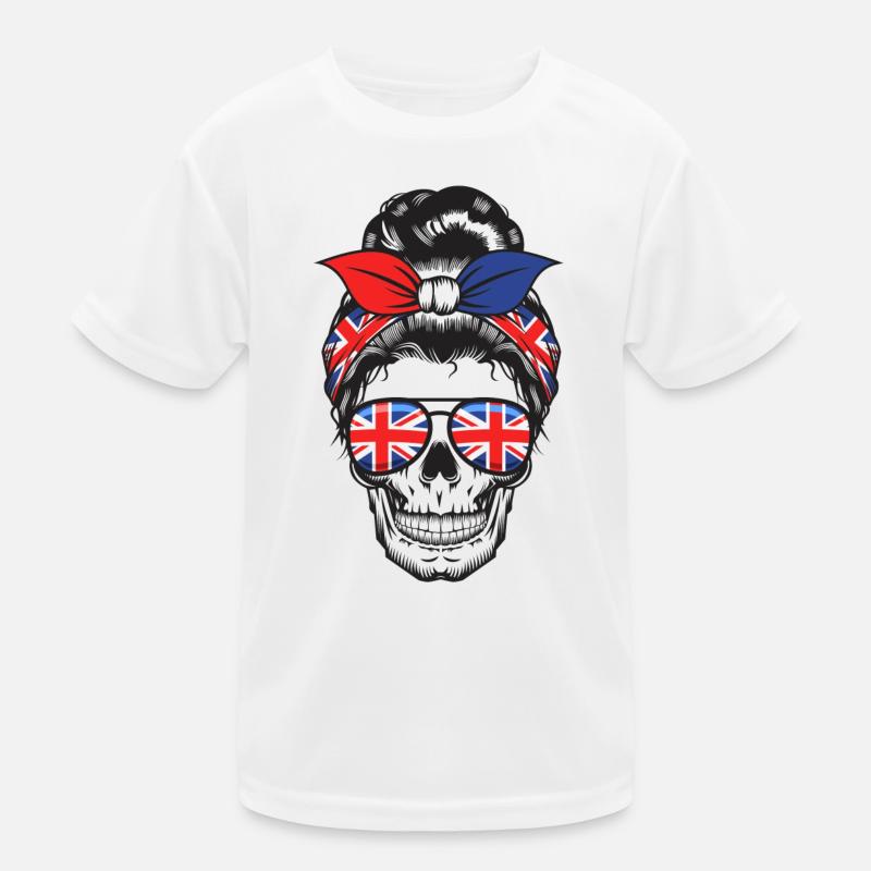 Skull Mom Brite Kinder Funktions-T-Shirt