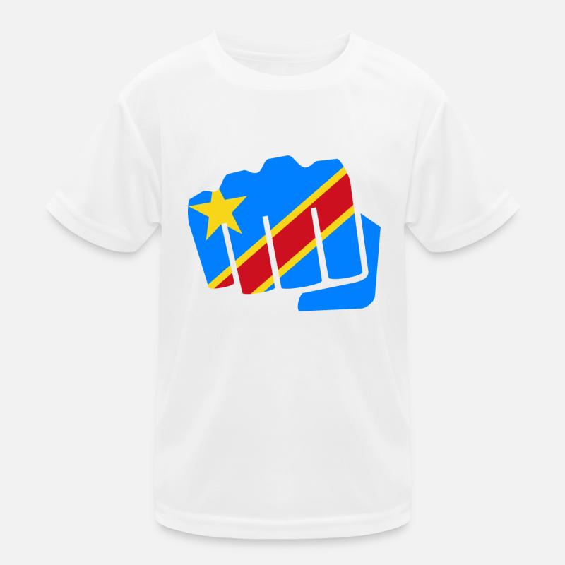 Kongo Zaire Kongu DR Congo Kongó Flagge Geschenk Kinder Funktions-T-Shirt