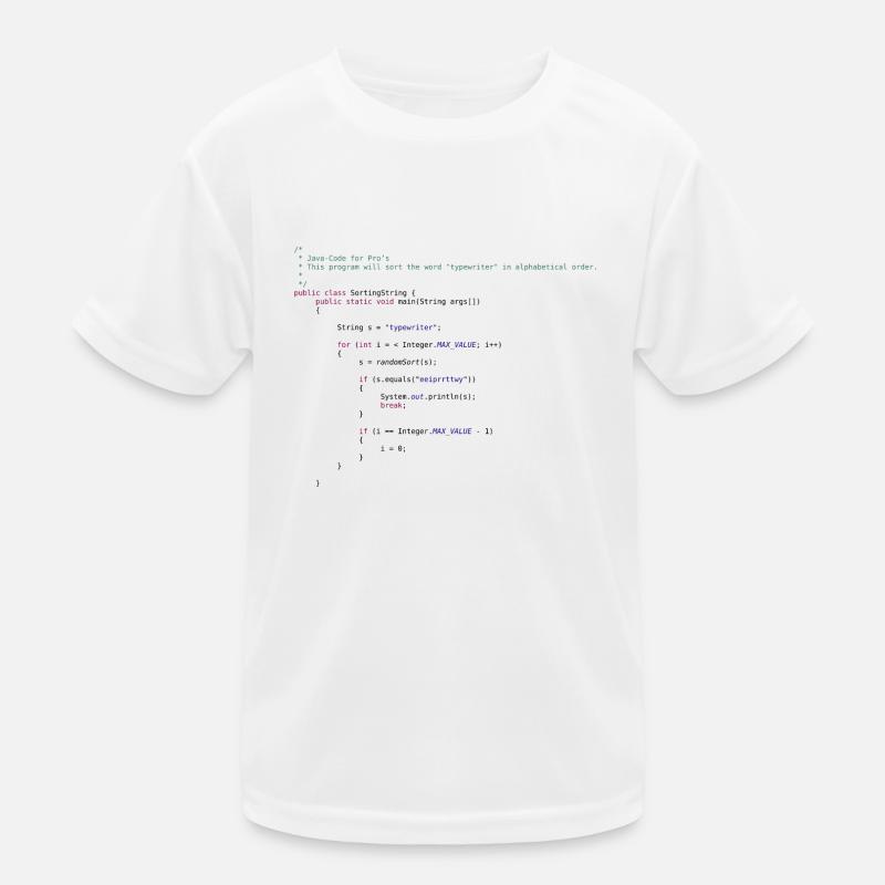 lustiger Java Code zum Sortieren Kinder Funktions-T-Shirt