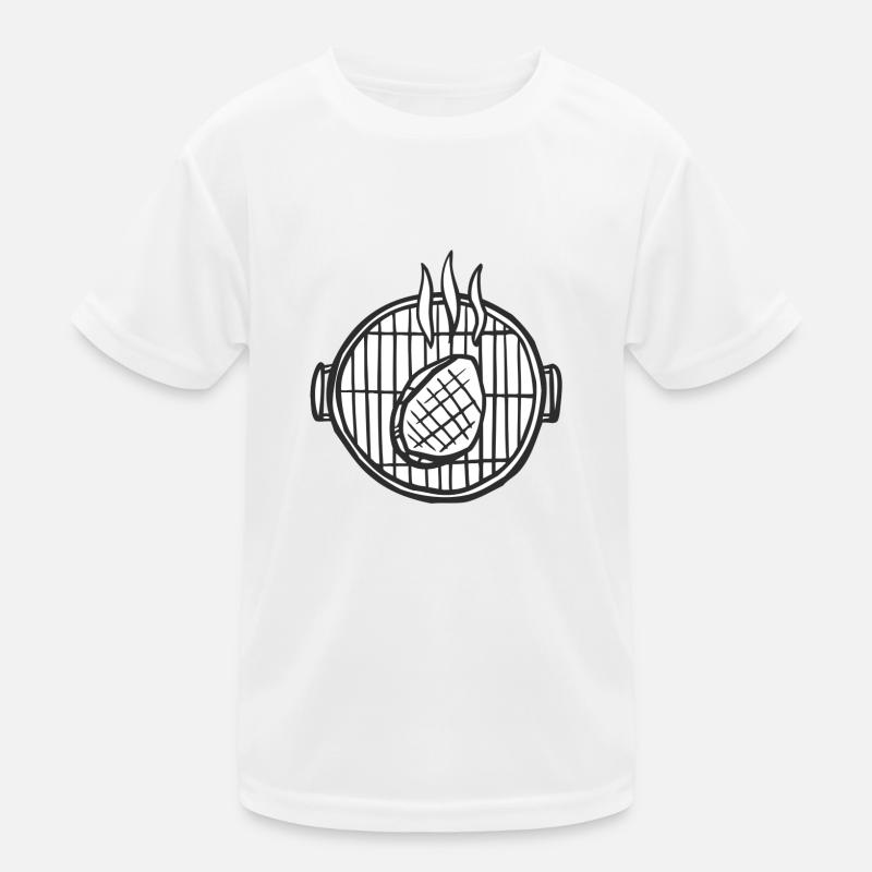 Steak auf Grill Kinder Funktions-T-Shirt