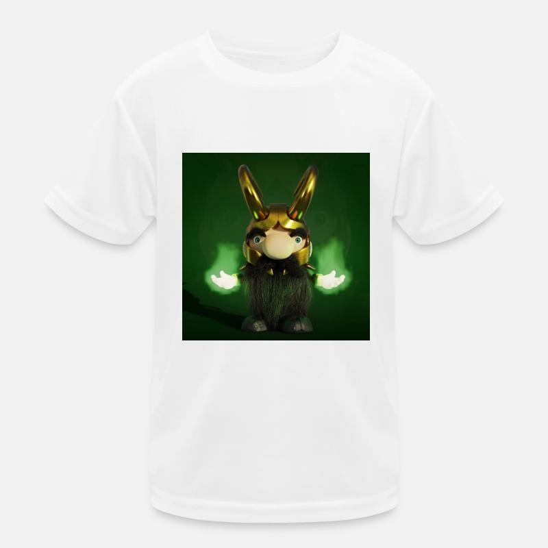 XList Wikingergott Loki - Kinder Funktions-T-Shirt - Weiß