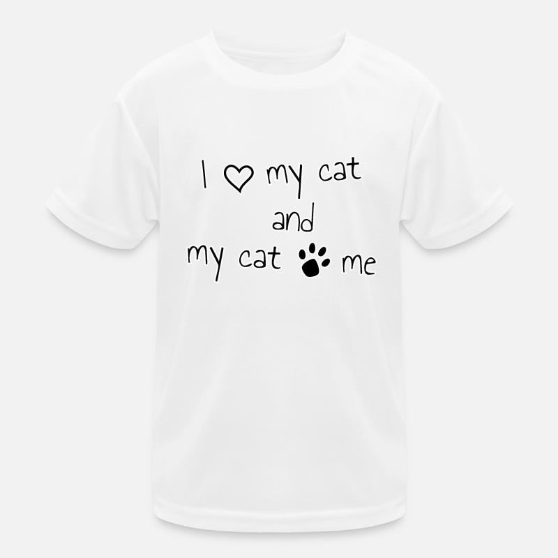 J’aime mon chat mon chat m’aime le lettrage T-shirt sport Enfant