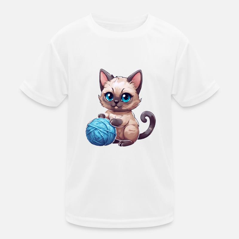 katze mit wolle Kinder Funktions-T-Shirt