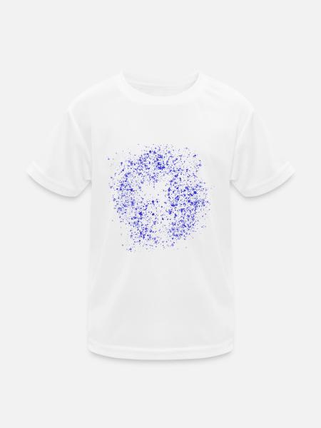 Aquarell Farbspritzer - Kinder Funktions-T-Shirt - Weiß - Vorne