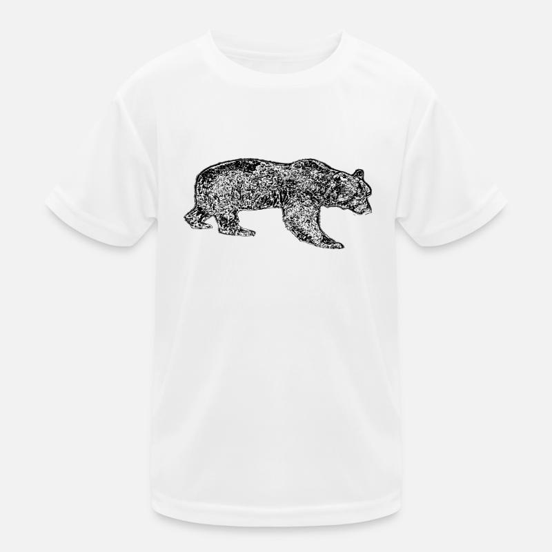 Bär - Kinder Funktions-T-Shirt - Weiß