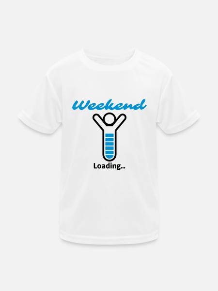 Weekend Loading... - Kinder Funktions-T-Shirt - Weiß