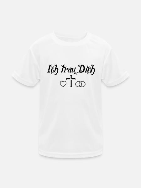 Ich trau Dich, Priester Pastor Hochzeit Standesamt - Kinder Funktions-T-Shirt - Weiß - Vorne