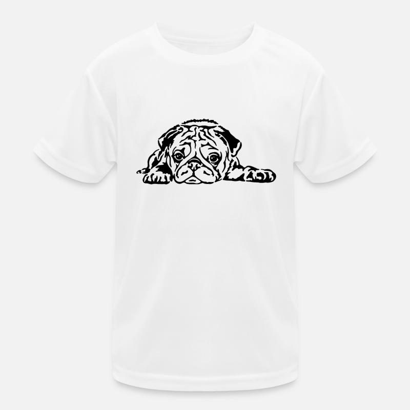 Mops liegend Kinder Funktions-T-Shirt