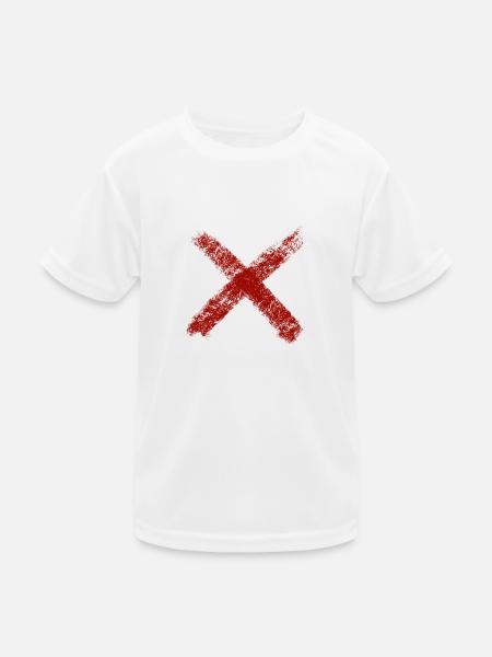Kreuz - Kinder Funktions-T-Shirt - Weiß