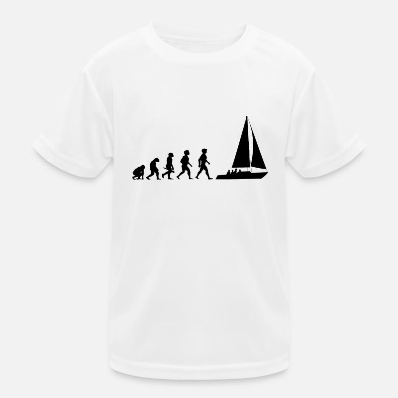 Evolution Segeln Segelboot Segelschiff Kinder Funktions-T-Shirt