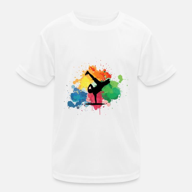 Break dancers - Kinder Funktions-T-Shirt - Weiß
