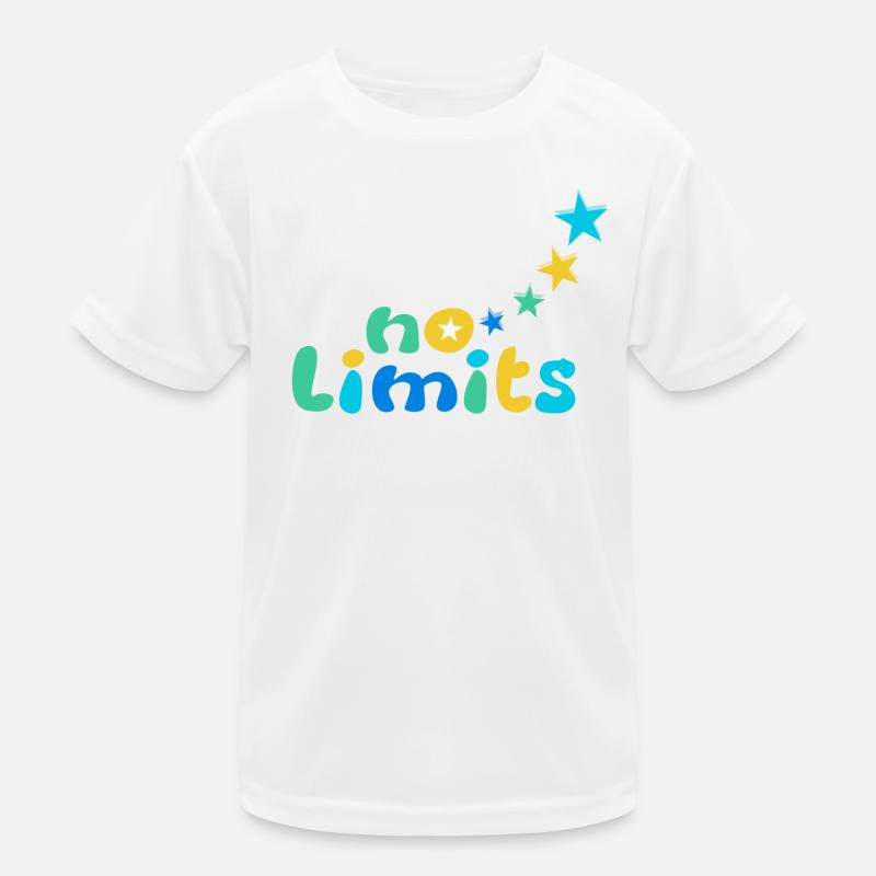 No limits Blue-Green Kids Functional T-Shirt