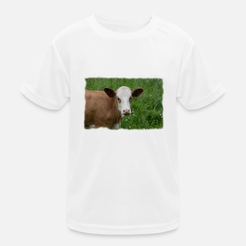 Die Kuh - Kinder Funktions-T-Shirt - Weiß