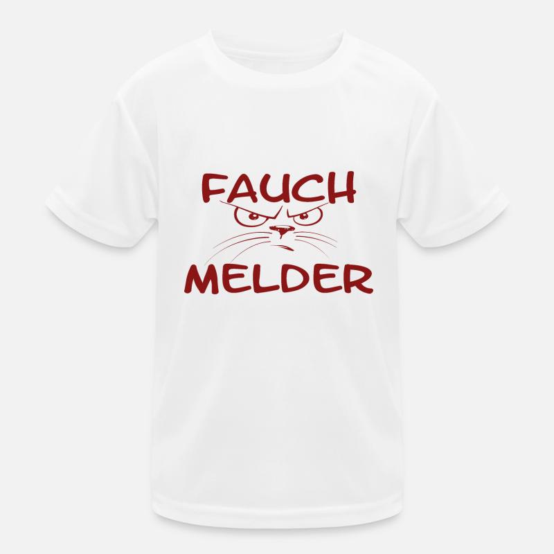 "Fauch Melder" Katze rot Kinder Funktions-T-Shirt