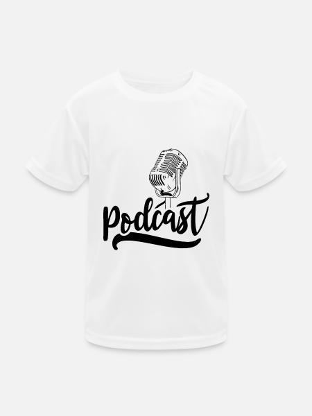 Podcast Podcasts Produktion Anhören Host - Kinder Funktions-T-Shirt - Weiß - Vorne