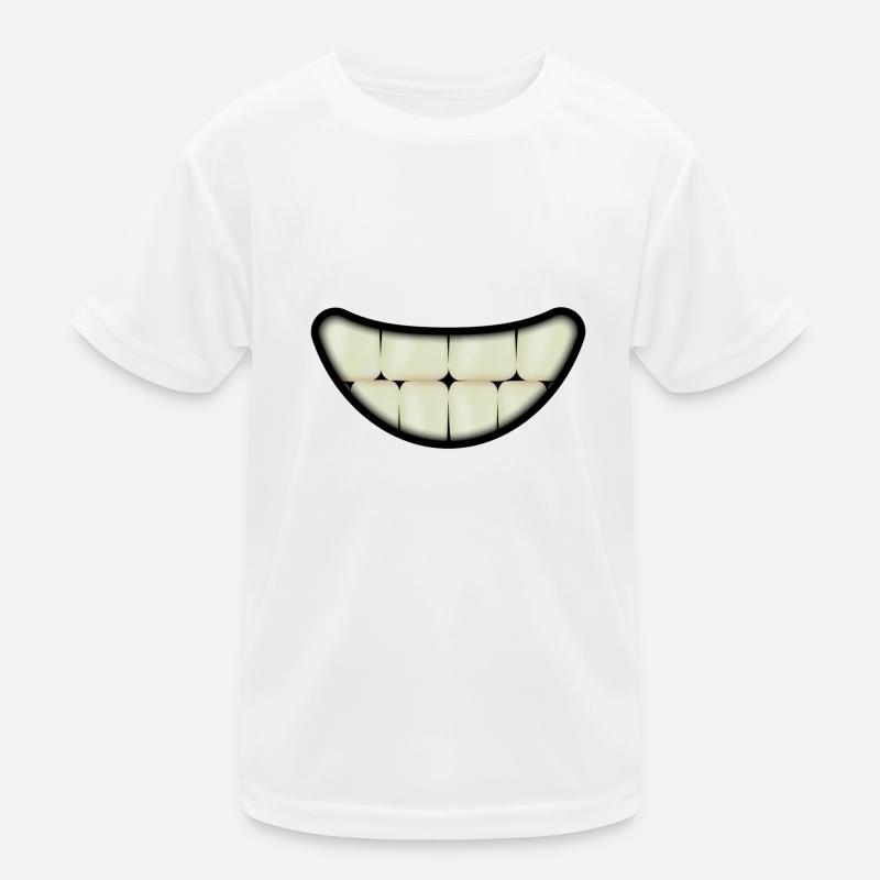 Smiling mouth with big teeth Kids Functional T-Shirt