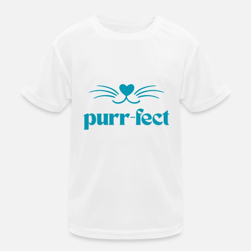 Purr-Fect / Katzen T Shirt mit süßen Schnurrharren Kinder Funktions-T-Shirt