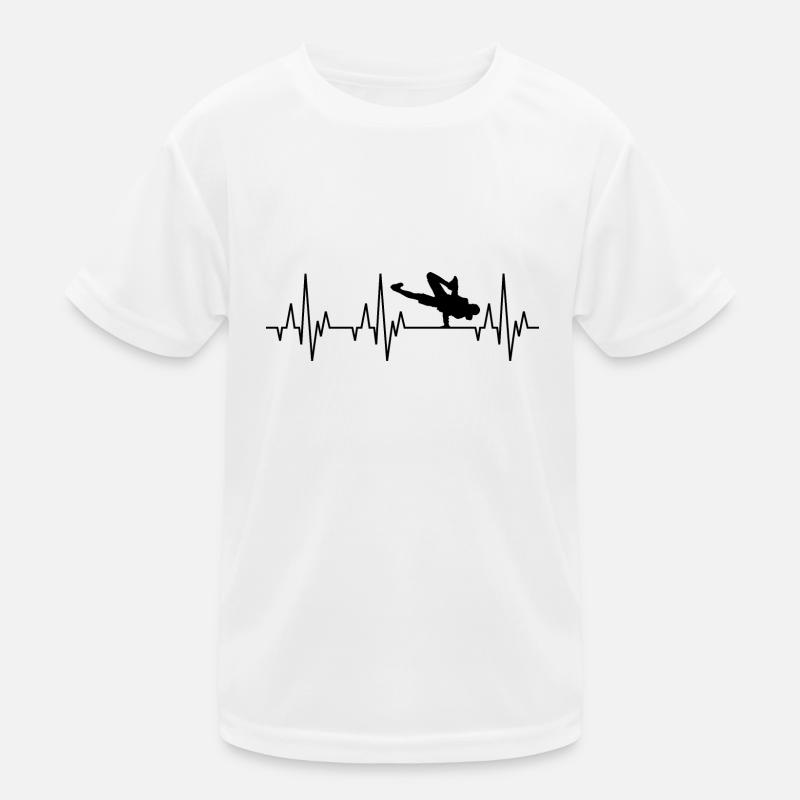 Herzschlag EKG Breakdance Breakdancing Hip-Hop Kinder Funktions-T-Shirt