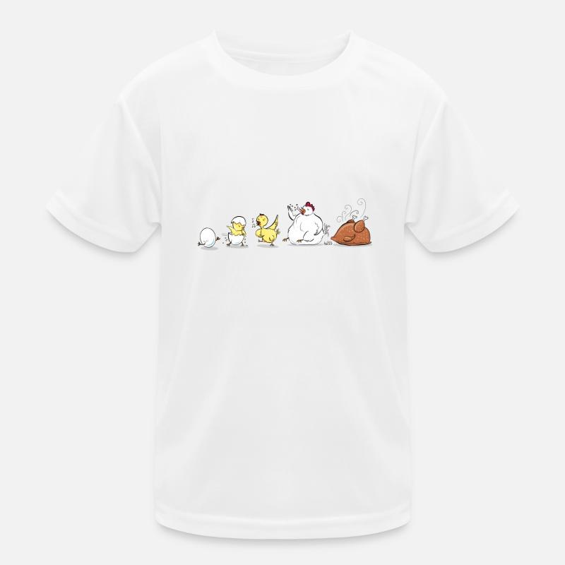 Evolution Of Chicken - Kinder Funktions-T-Shirt - Weiß