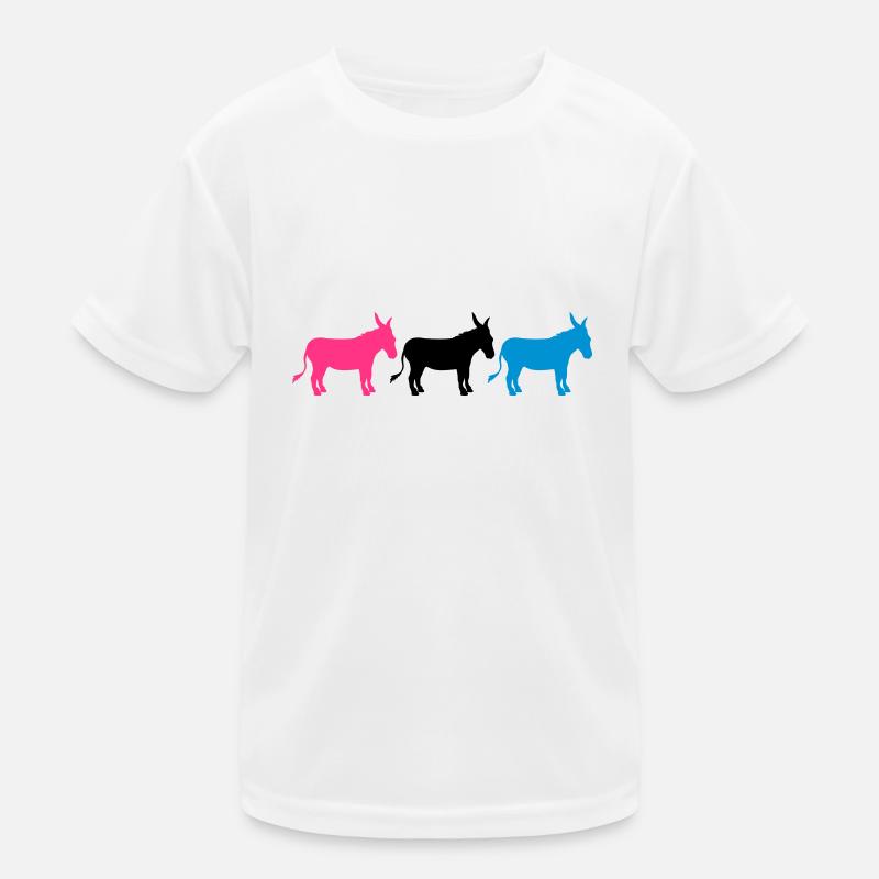 3 amis équipage partie rangée âne cheval poney petit p T-shirt sport Enfant