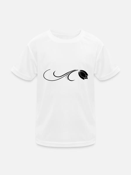 Blumenranke Tulpe Schnörkel - Kinder Funktions-T-Shirt - Weiß - Vorne