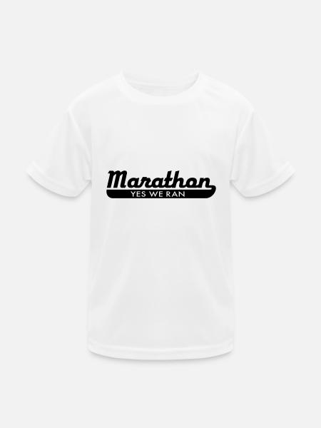 Marathon - Kinder Funktions-T-Shirt - Weiß - Vorne