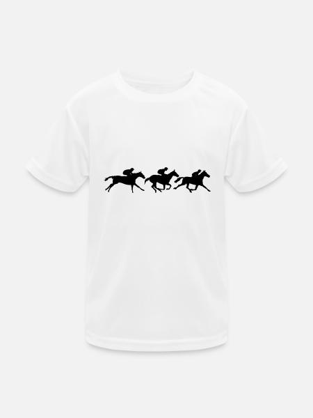 Pferderennen Gruppenanimation - Kinder Funktions-T-Shirt - Weiß - Vorne