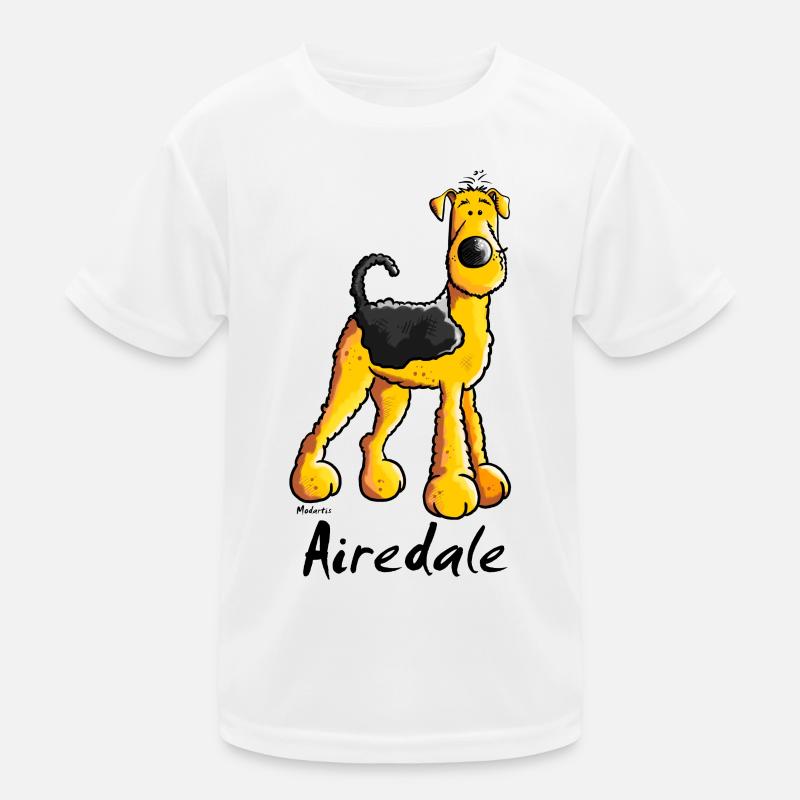 Fröhlicher Airedale Terrier Kinder Funktions-T-Shirt