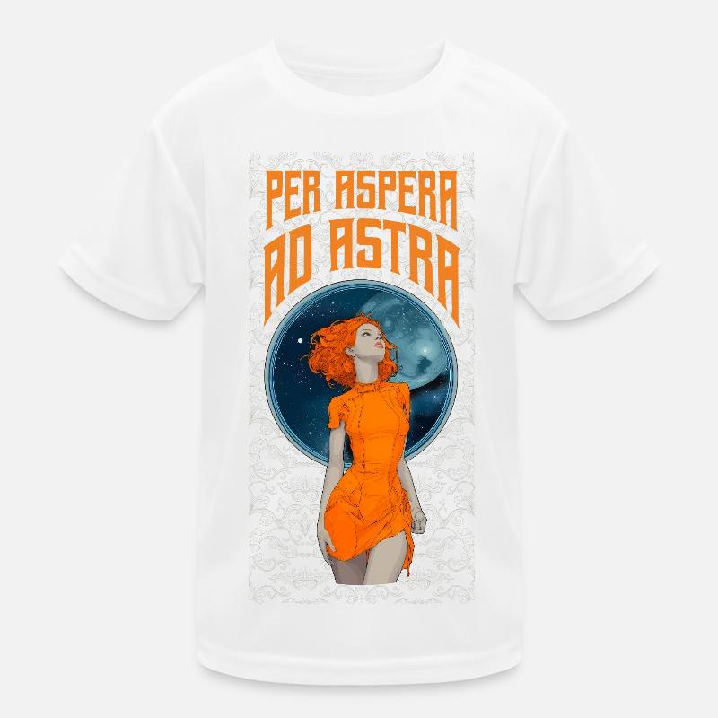 Retro Style Astro Lady - Per Aspera ad Astra Kids Functional T-Shirt