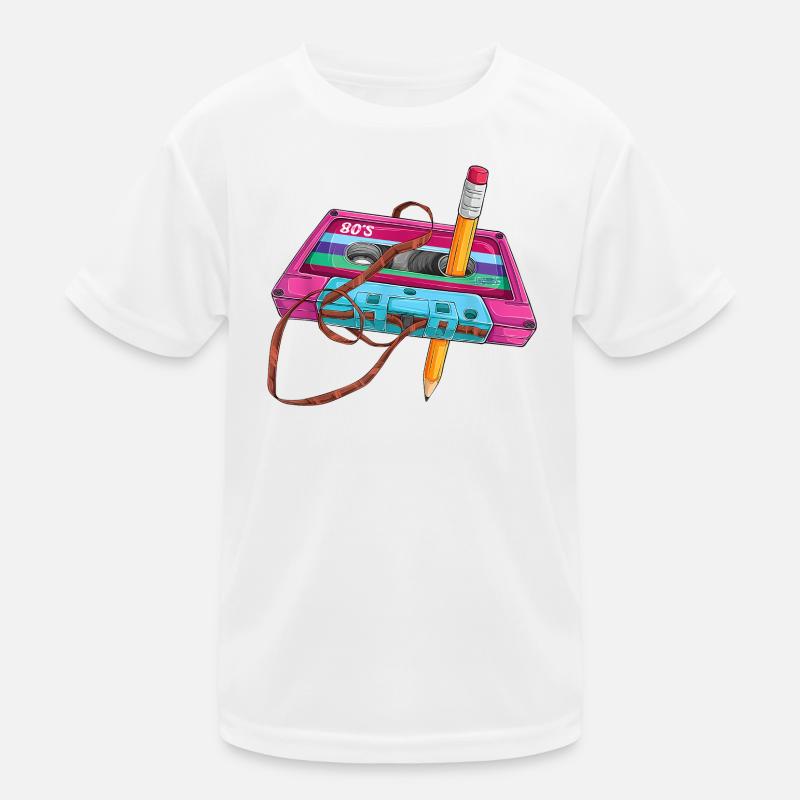 80er Kassette Stift Kinder Funktions-T-Shirt