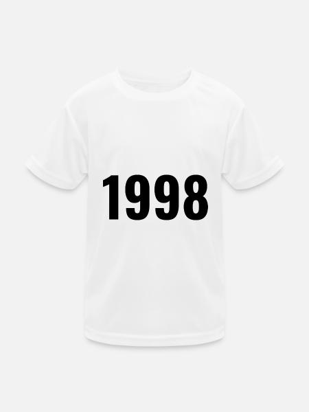1998 - Kinder Funktions-T-Shirt - Weiß - Vorne